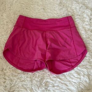 Lululemon sonic pink high rise speed up shorts